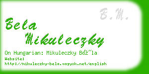 bela mikuleczky business card